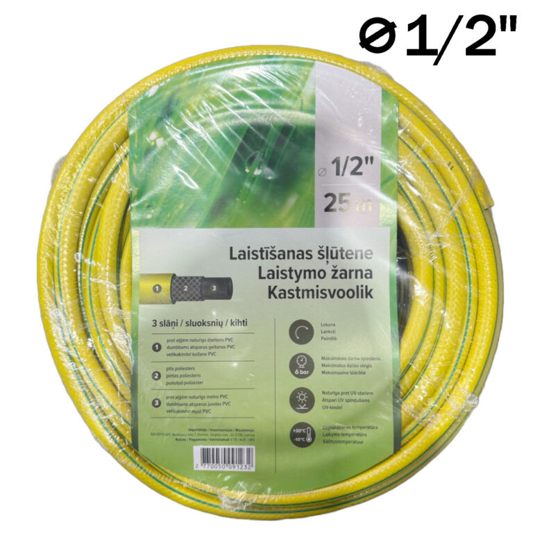 Kastmisvoolik 1/2" 25 m kollane