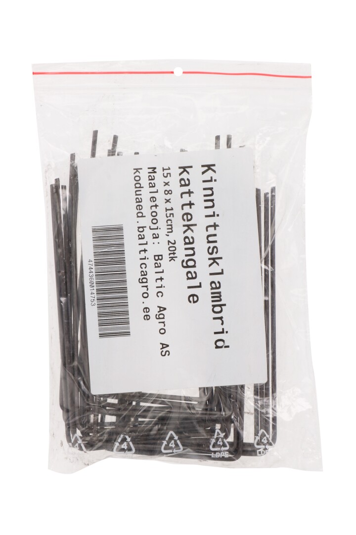 Kiinnitysklipsit katekankaalle 15x7,5x15 cm 20 kpl Baltic Agro