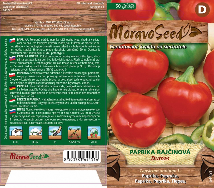 Paprika "Dumas" Moravo Seed 50 siementä