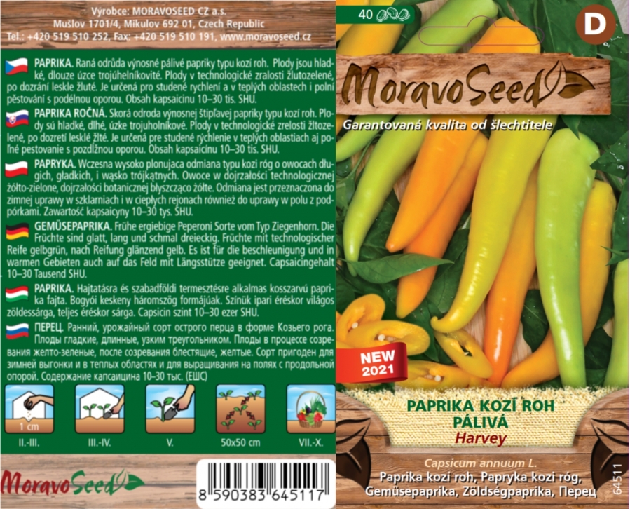Paprika "Harvey" Moravo Seed 40 s.