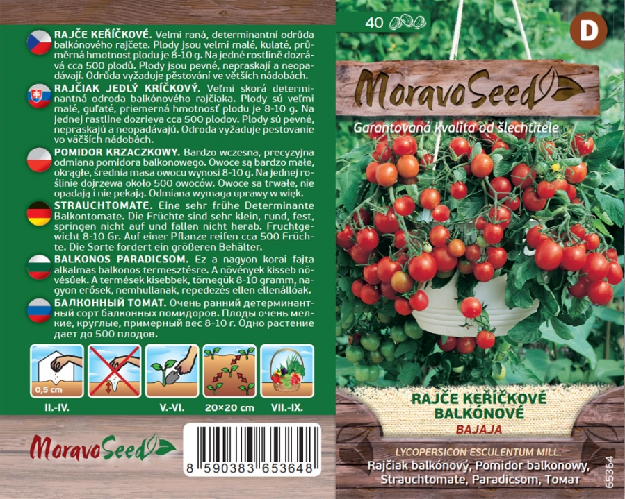 Balcony tomato "Bajaja" Moravo Seed 40 seeds