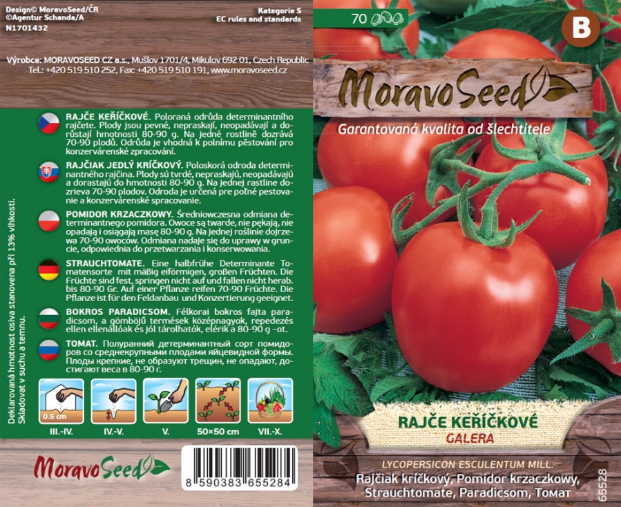 Pomidoras "Galera" Moravo Seed 70 sėklų