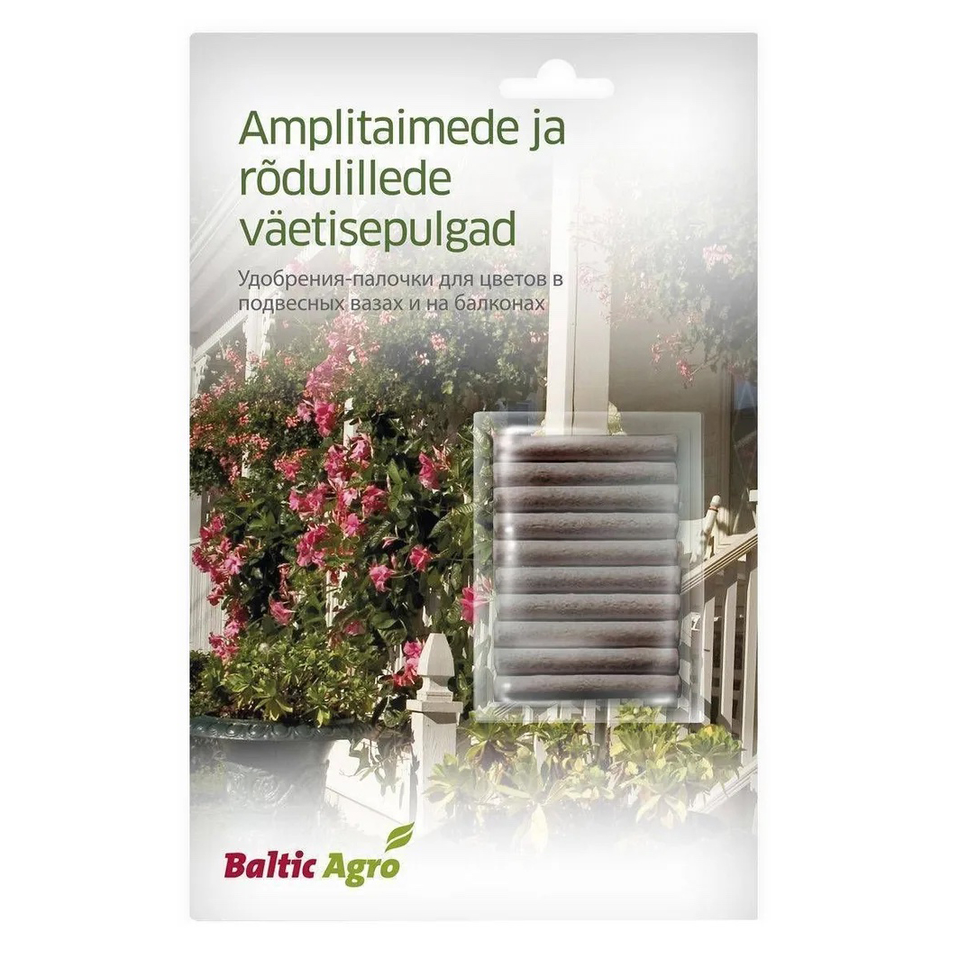 Mēslojuma stienīši ampelozajiem augiem un balkona puķēm Baltic Agro 100 g