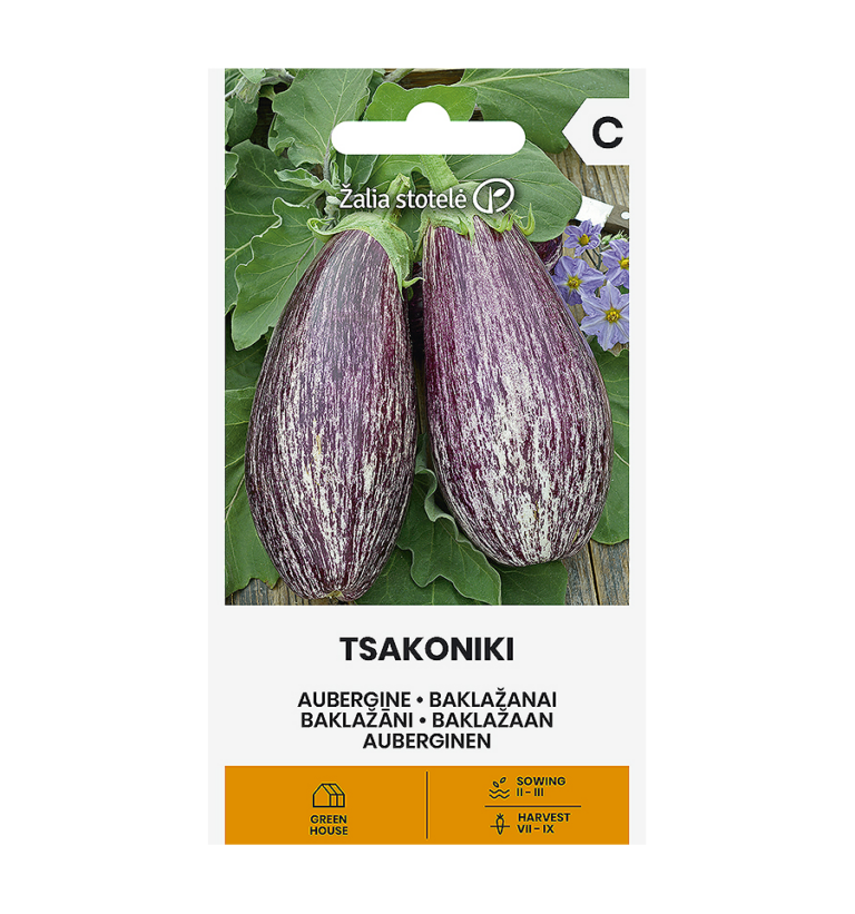 Baklažaan "Tsakoniki" Žalia stotele 0,2 g