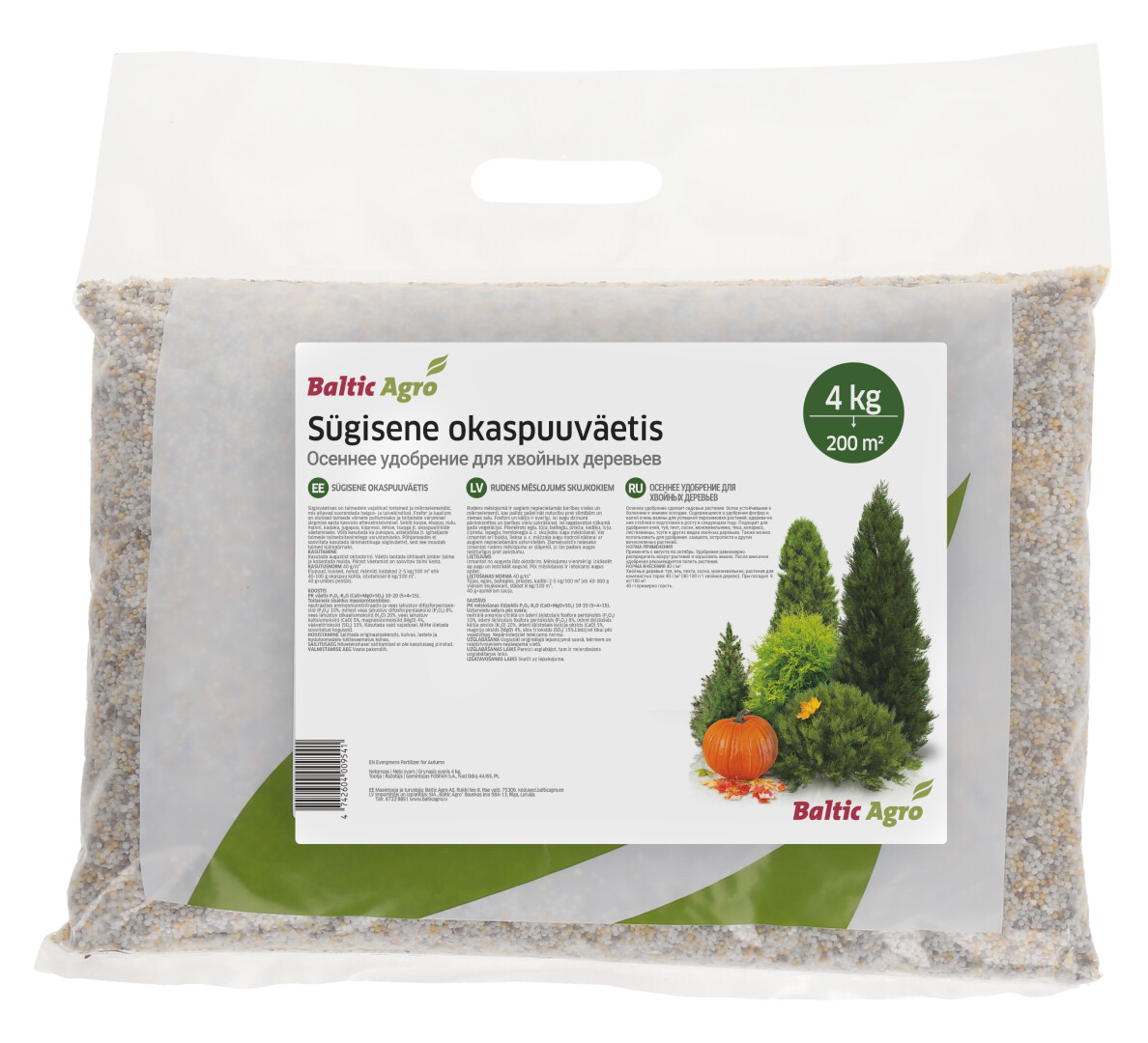 Rudens skujkoku mēslojums Baltic Agro 4kg