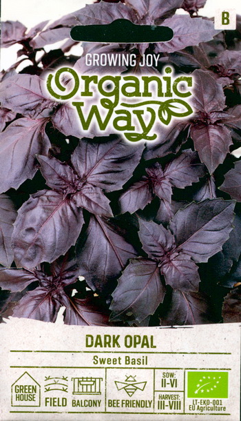 Kvapusis bazilikas "Dark Opal" Organic Way 0,5 g