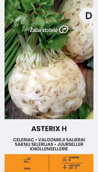 Сельдерей корневой "Asterix H" Žalia stotele 0,05 г