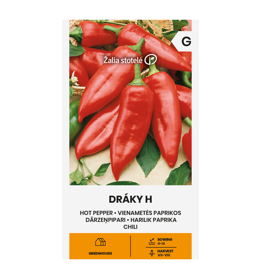 Tšillipaprika "Dráky H" Žalia stotele 0,1 g