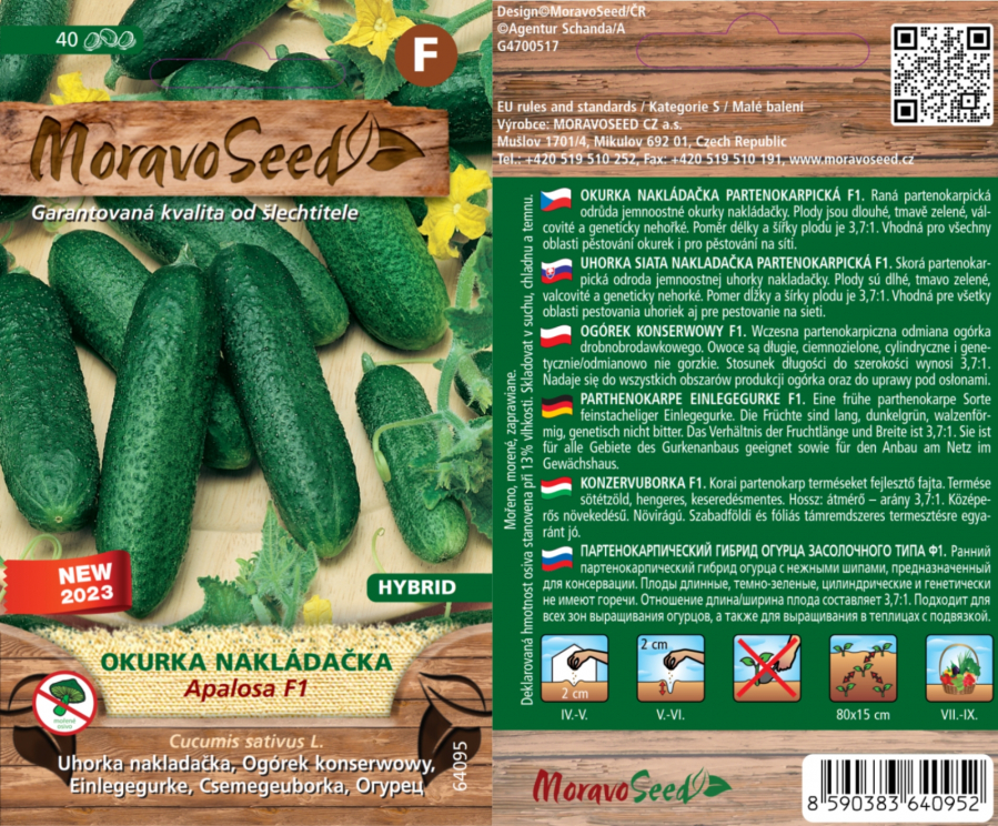 Огурец "Apalosa F1" Moravo Seed 40 семян