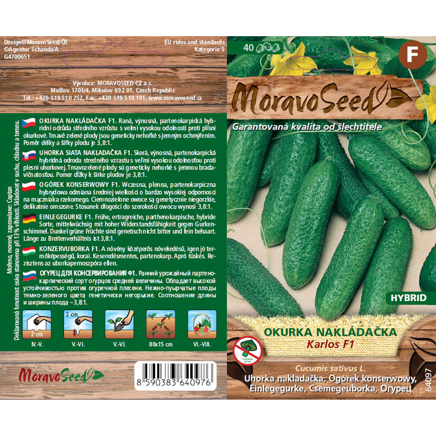 Agurkas "Karlos F1" Moravo Seed 35 sėklos