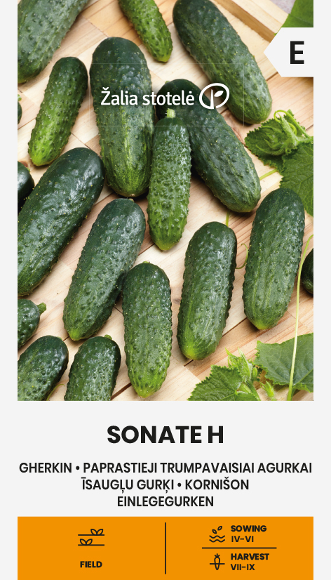 Agurkų kornišonai "Sonate H" Žalia stotele 0,5g