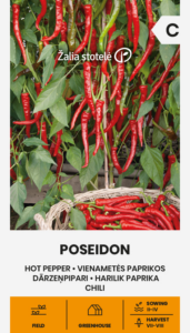 Tšillipaprika "Poseidon" Žalia stotele 0,1 g