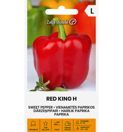 Bell pepper "Red King H" Žalia stotele 10 seeds