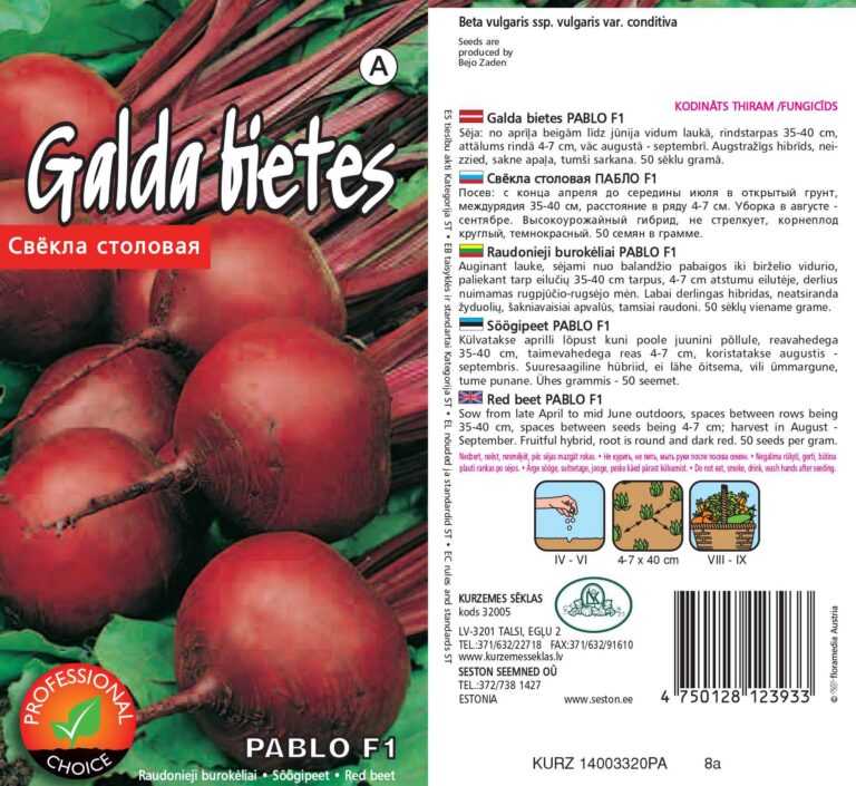 Peet "Pablo F1" KURZEMES SĒKLAS 3 g