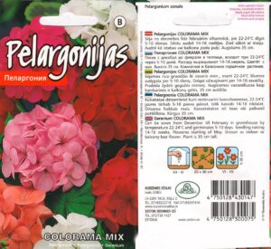 Pelargoonia "Colorama mix" KURZEMES SĒKLAS 0,1 g