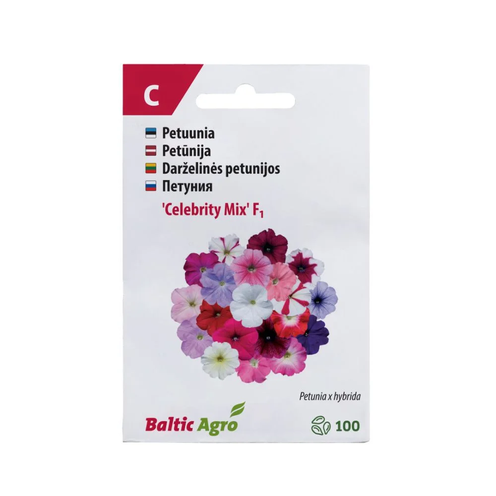 Petunia "Celebrity Mix" F1 Baltic Agro 100 siementä