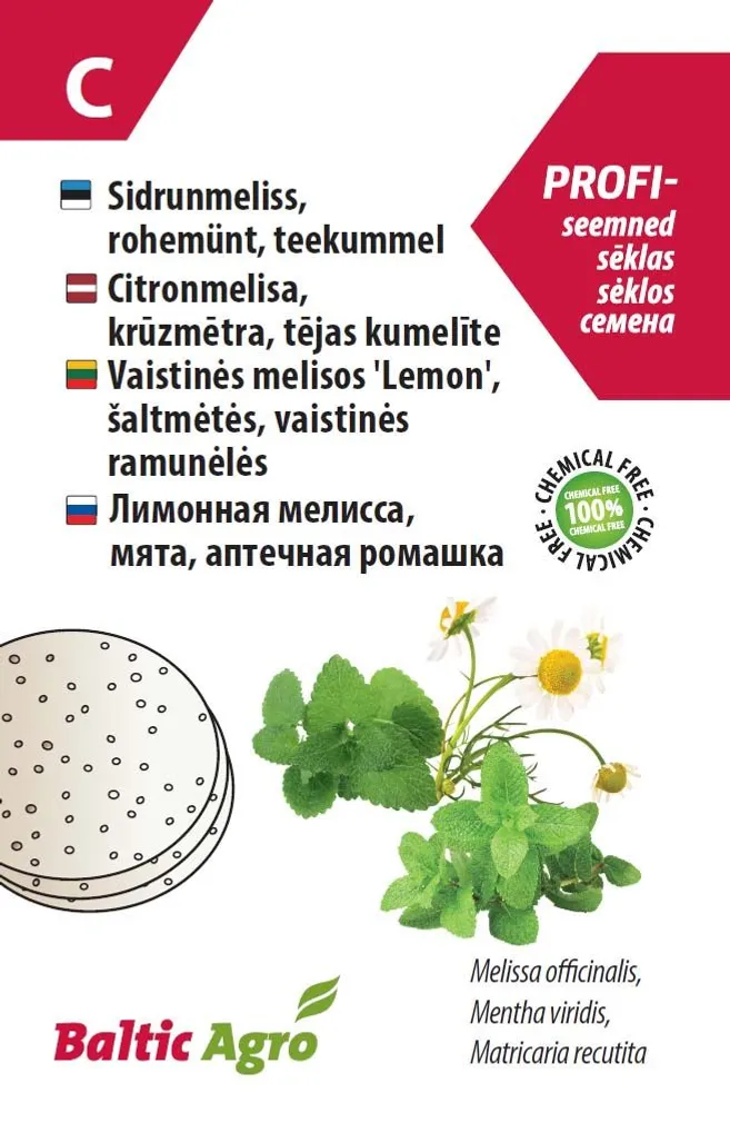 Meliss, münt, apteegikummel, 3 seemneketast
