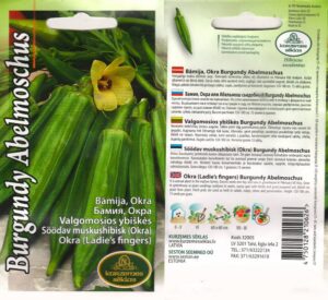 Söödav muskushibisk (Okra) "Burgundy Abelmoschus" KURZEMES SĒKLAS 1 g
