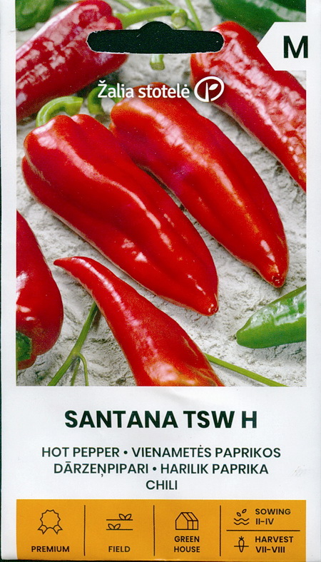 Перец чили "Santana TSW H" Žalia stotele 10 семян