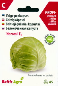 Valge peakapsas "Nozomi F1" Baltic Agro 45 s.