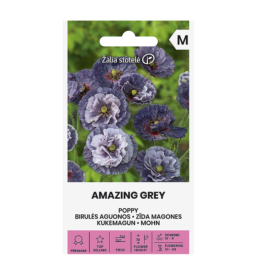 Corn poppy "Amazing Grey" Žalia stotele 0.3 g