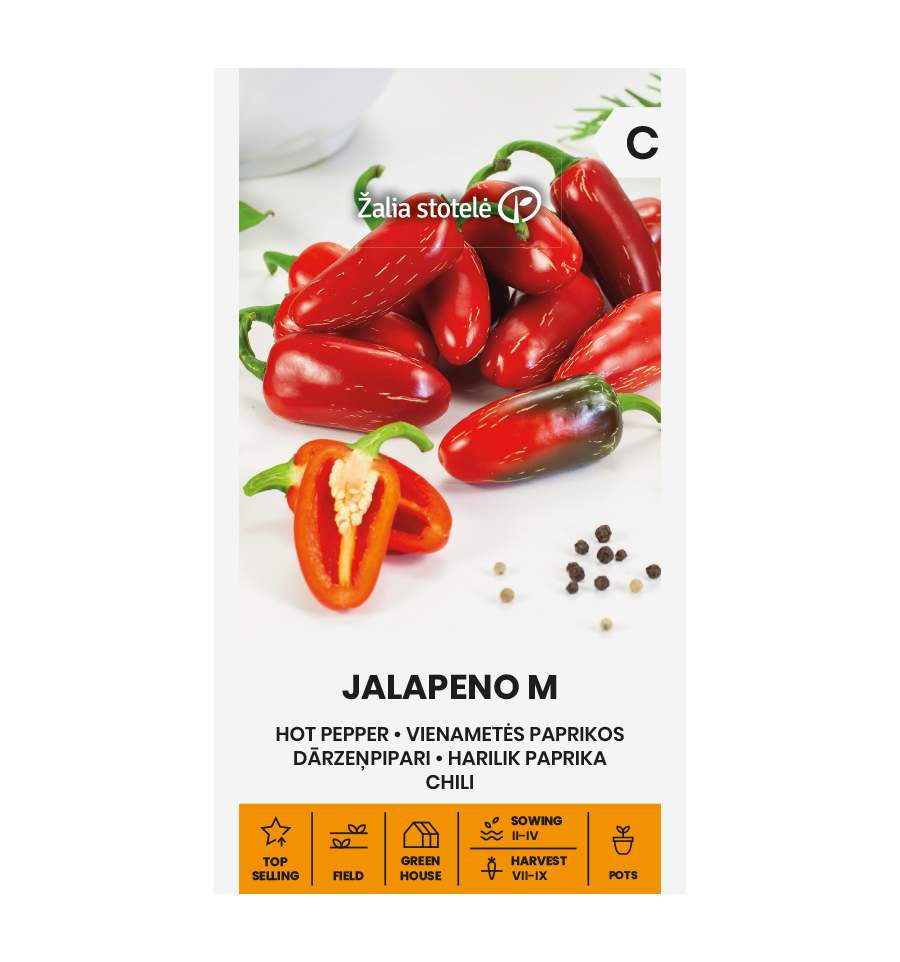 Перец чили "Jalapeno M" Žalia stotele 0,1 г